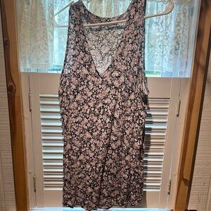 Maurices Floral Tank Top - Black and Pink
